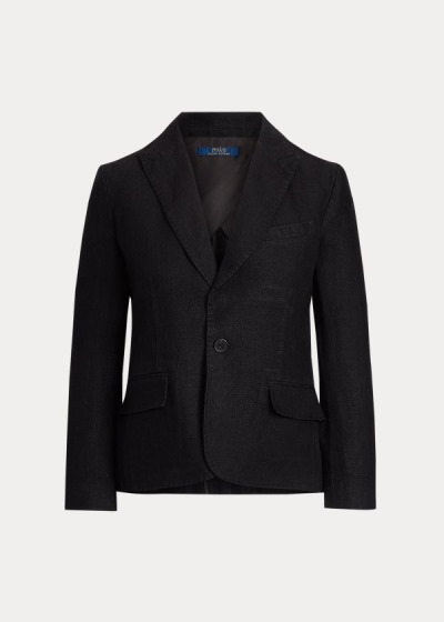 Blazer Polo Ralph Lauren Mujer Negros - Linen One-Button - HYOLE0389